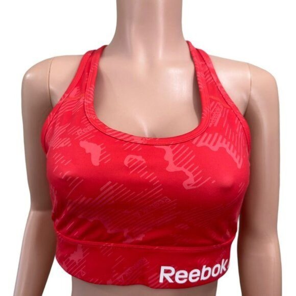 Reebok Running Essentials High-Impact Sport Bra Dynamic Orange Neon Women’s SZ M - Picture 2 of 9